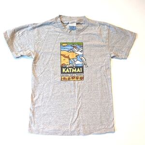 Alaska Katmai National Park Graphic T-shirt Grey